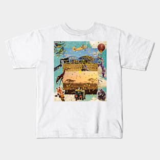 Maximalist Safari Collage: A Wild Symphony Kids T-Shirt